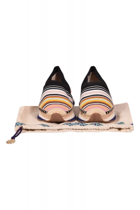 Tory Burch Daisy Slip On Trainer Circular Knit Espadrilles