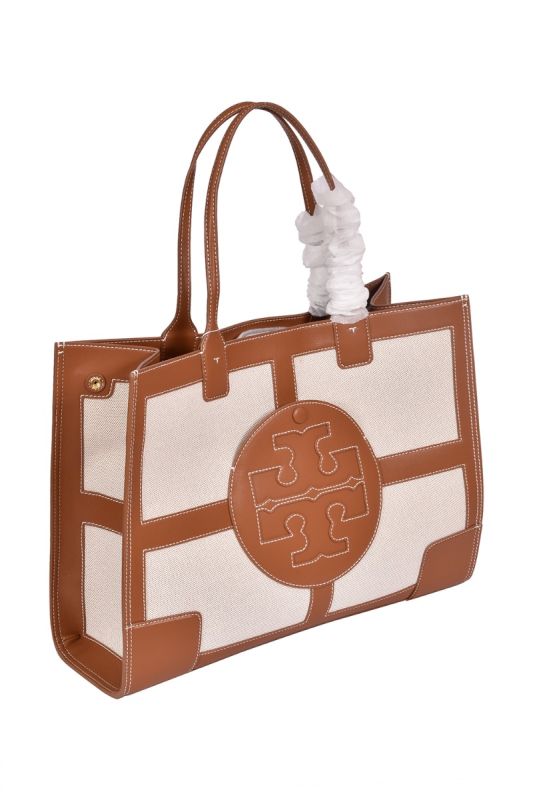 Tory Burch Ella Canvas Quadrant Tote Bag
