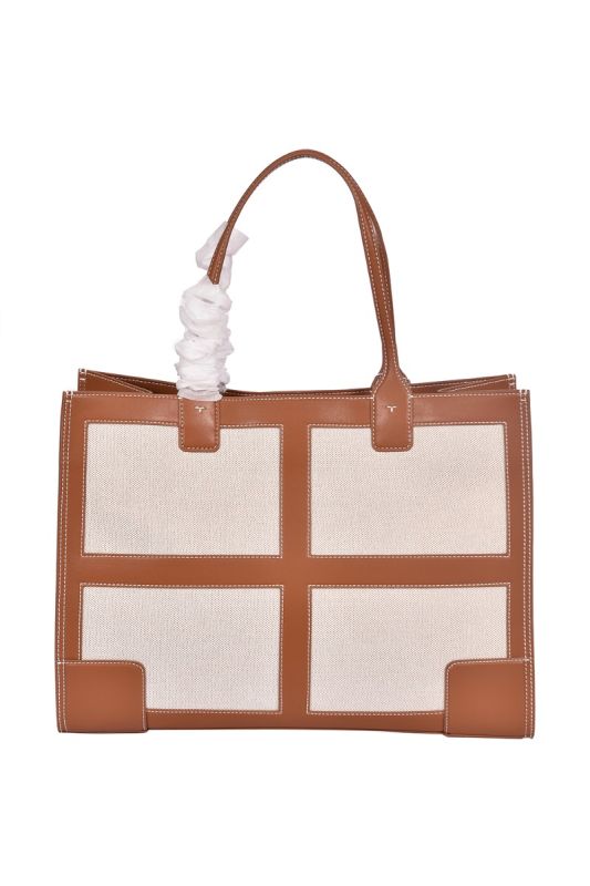 Tory Burch Ella Canvas Quadrant Tote Bag