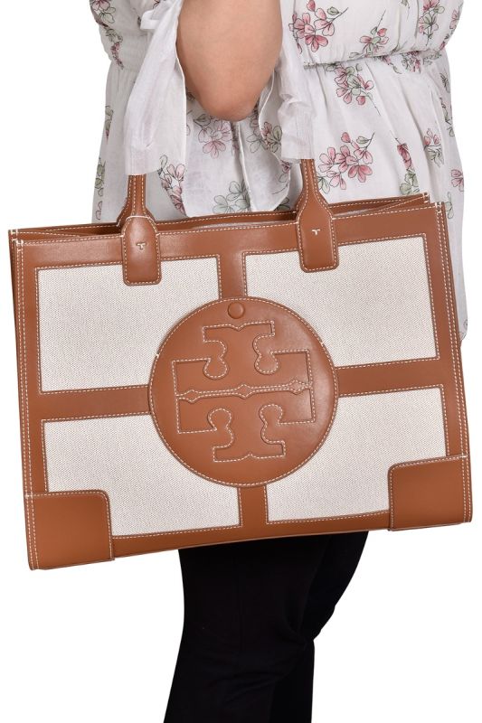 Tory Burch Ella Canvas Quadrant Tote Bag