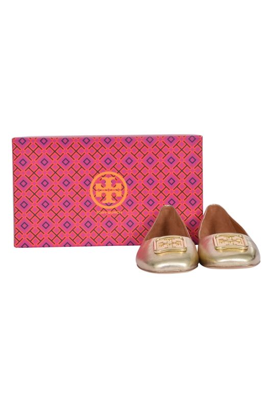 Tory Burch Georgia Golden Ballerinas