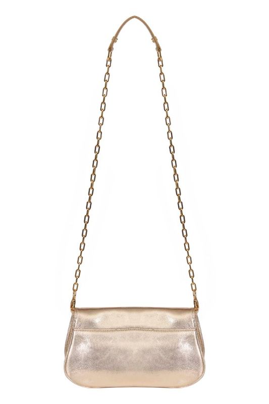 Tory Burch Metallic Leather Logo Shoulder Bag