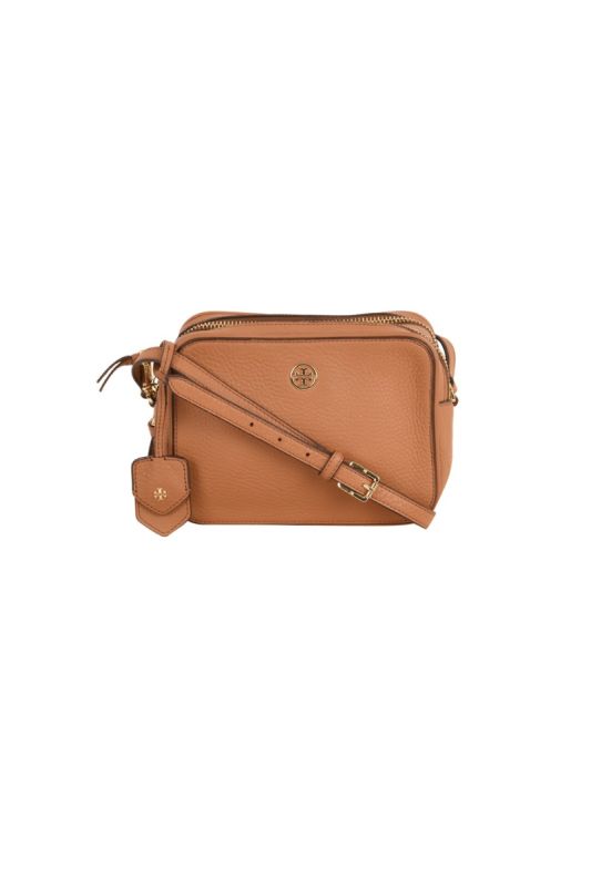 TORY BURCH ROBINSON PEBBLED DOUBLE ZIP CROSS BODY