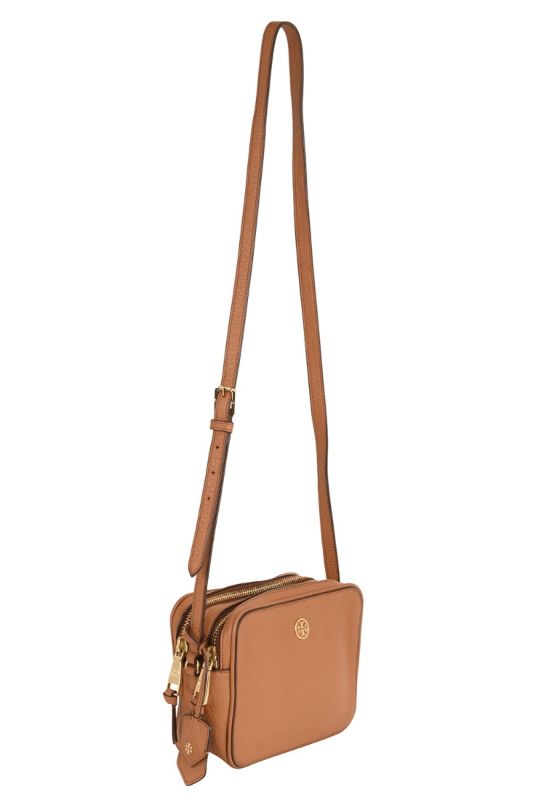 TORY BURCH ROBINSON PEBBLED DOUBLE ZIP CROSS BODY