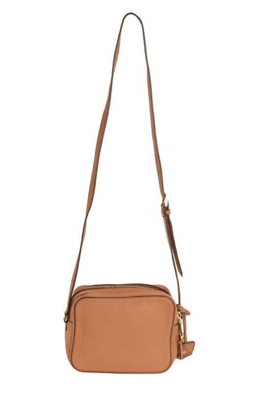 TORY BURCH ROBINSON PEBBLED DOUBLE ZIP CROSS BODY