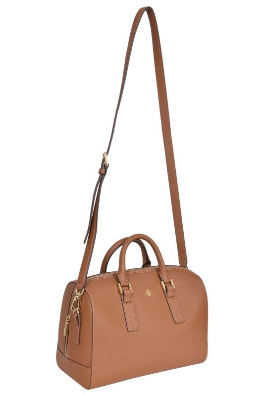 Tory Burch’s Tiger’s Eye Saffiano Leather Satchel