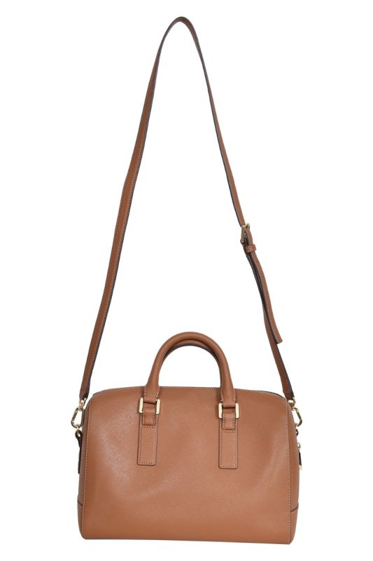 Tory Burch’s Tiger’s Eye Saffiano Leather Satchel