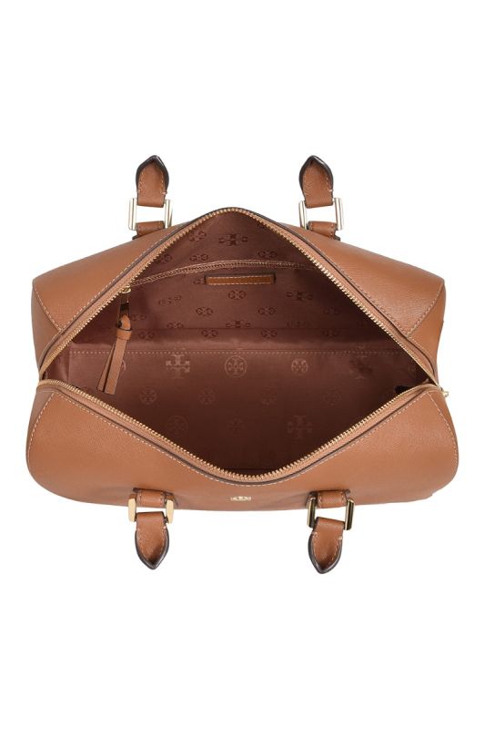 Tory Burch’s Tiger’s Eye Saffiano Leather Satchel