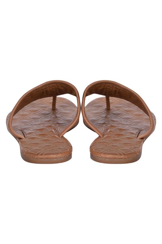 Tory Burch Tan Brown Quilted Fleming Flats