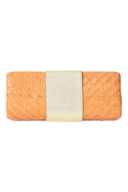 Tory Burch Vivian Rattan Clutch