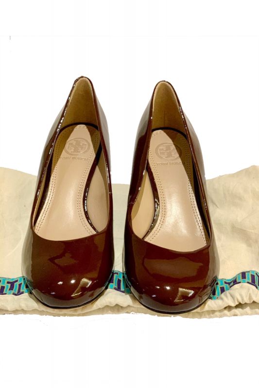 TORY BURCH PATENT WEDGES
