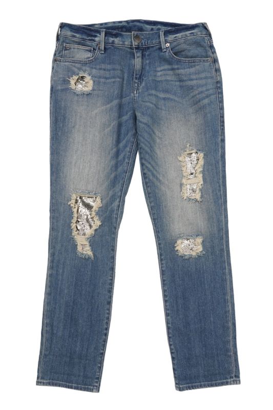 True Religion Distressed Sequin Skinny Jeans