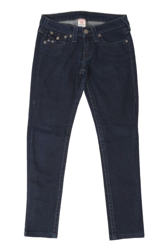 TRUE RELIGION HEMMED SKINNY JEANS