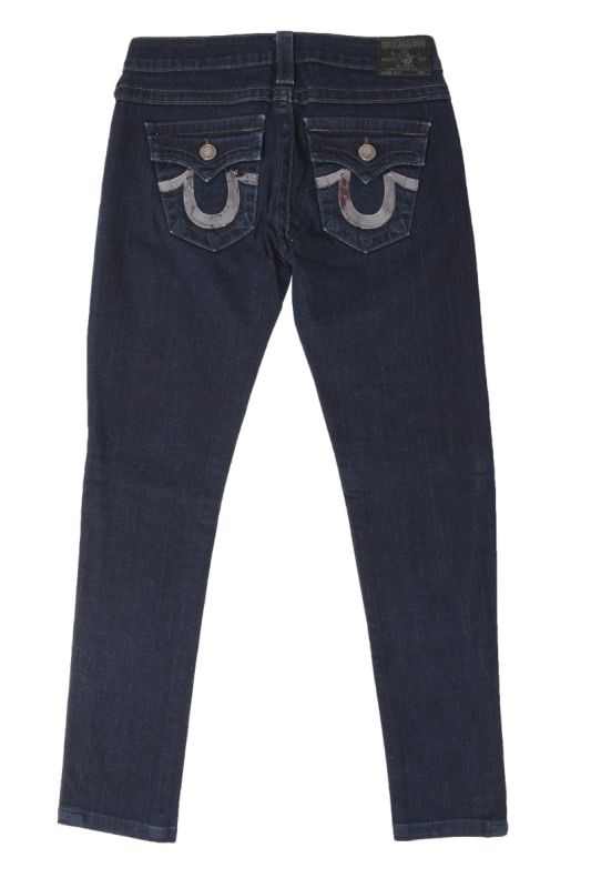 TRUE RELIGION HEMMED SKINNY JEANS