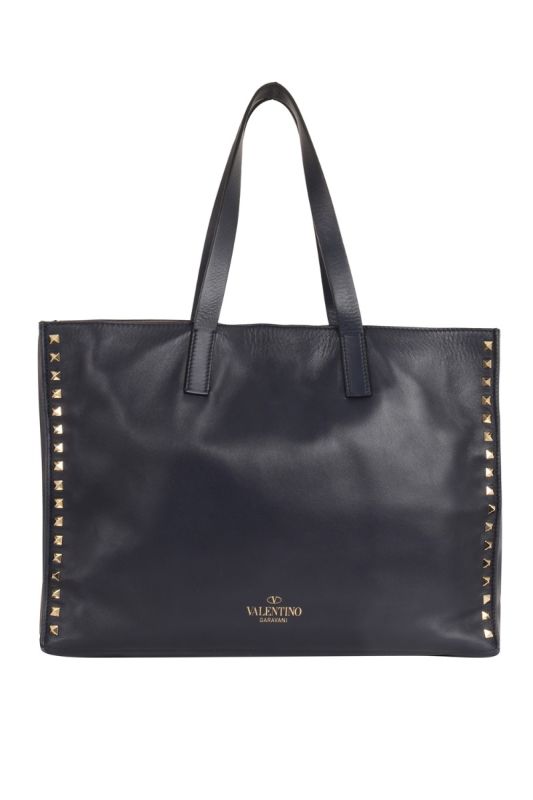 VALENTINO GARAVANI ROCKSTUD LEATHER TOTE BAG
