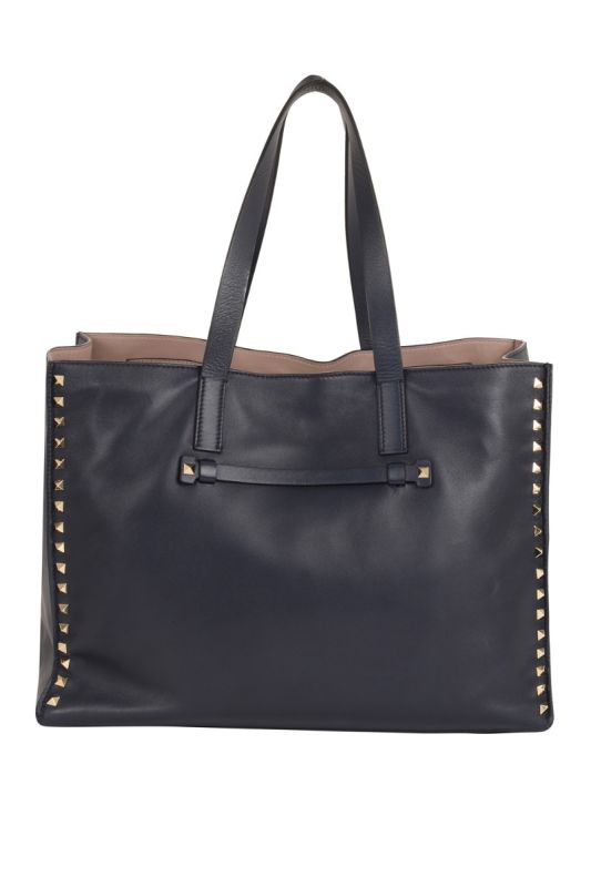 VALENTINO GARAVANI ROCKSTUD LEATHER TOTE BAG
