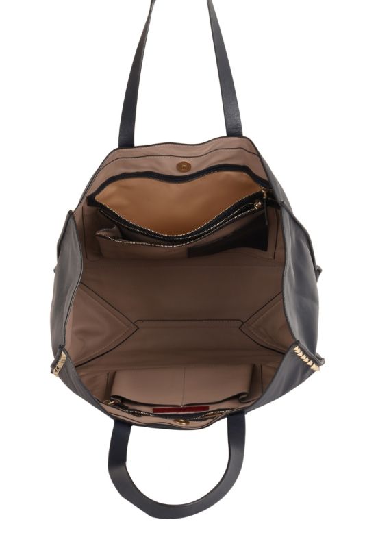 VALENTINO GARAVANI ROCKSTUD LEATHER TOTE BAG