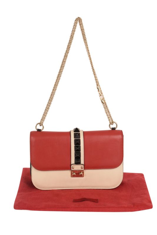 VALENTINO TRICOLOR ROCKSTUD GLAM LOCK FLAP BAG