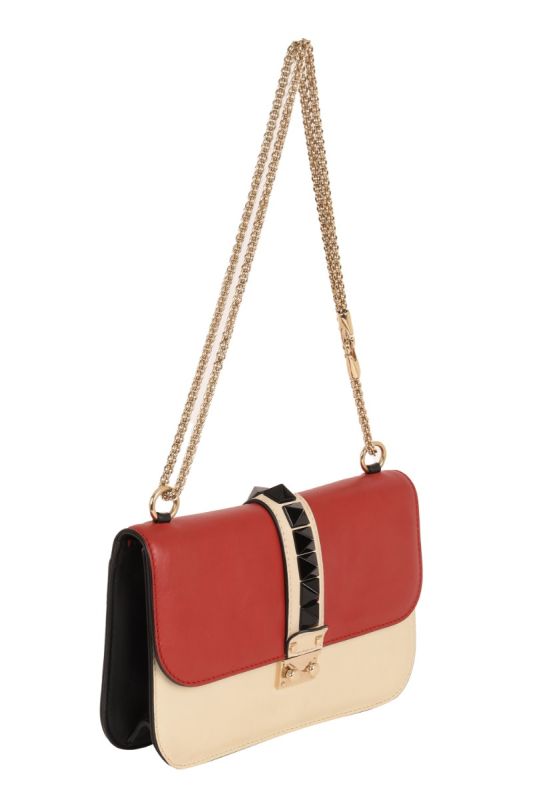 VALENTINO TRICOLOR ROCKSTUD GLAM LOCK FLAP BAG