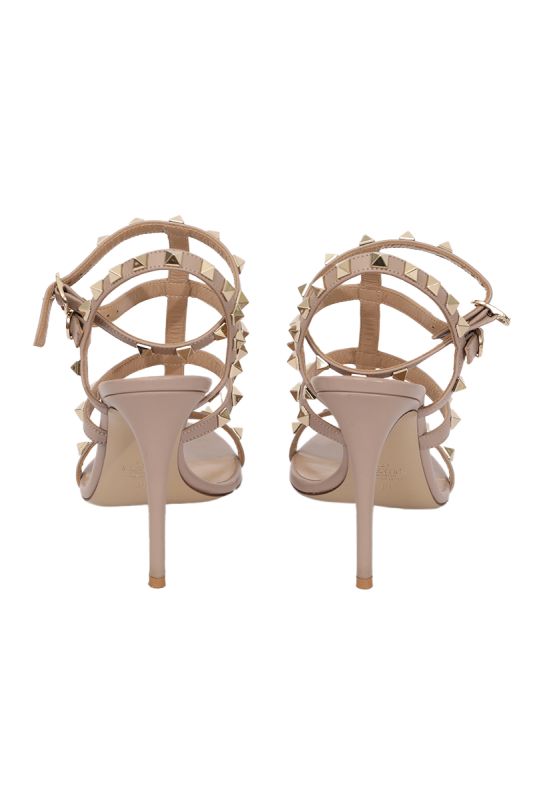 Valentino  EU 38 Nude Rockstud Caged Sandal
