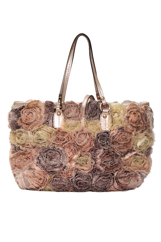 VALENTINO GARAVANI BLUSH PINK ORGANZA ROSIER TOTE