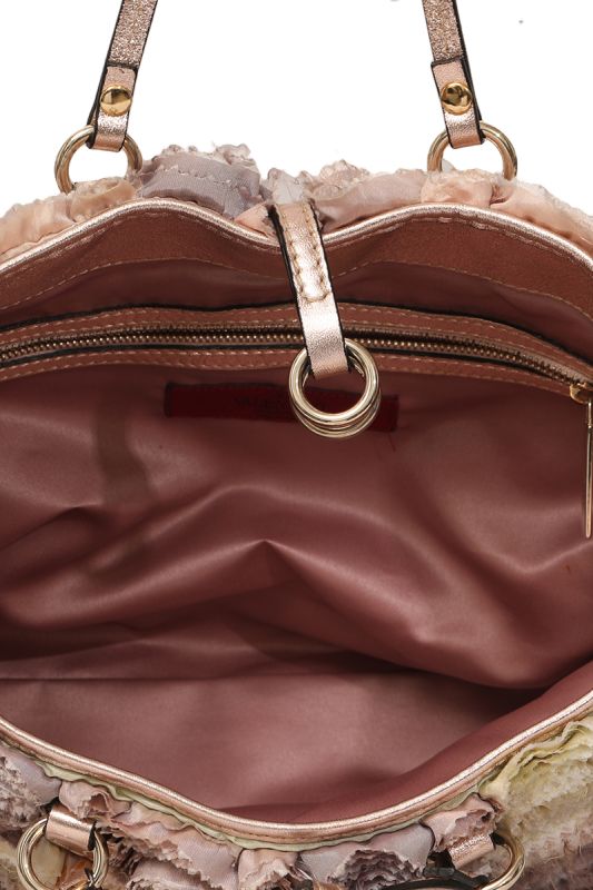 VALENTINO GARAVANI BLUSH PINK ORGANZA ROSIER TOTE