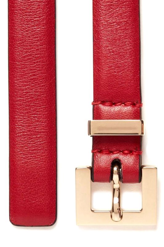 VALENTINO GARAVANI RED ROCKSTUD LEATHER BELT