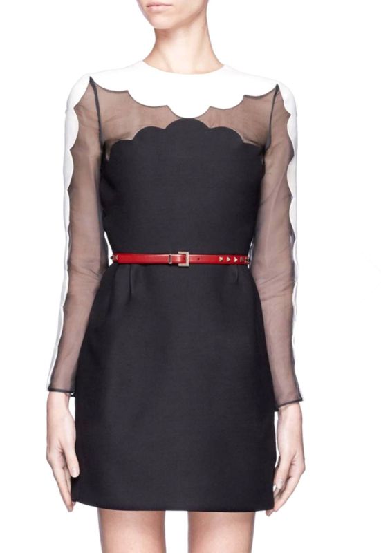 VALENTINO GARAVANI RED ROCKSTUD LEATHER BELT