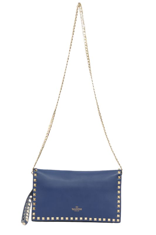 Valentino Garavani Rockstud Flap Clutch Sling Bag