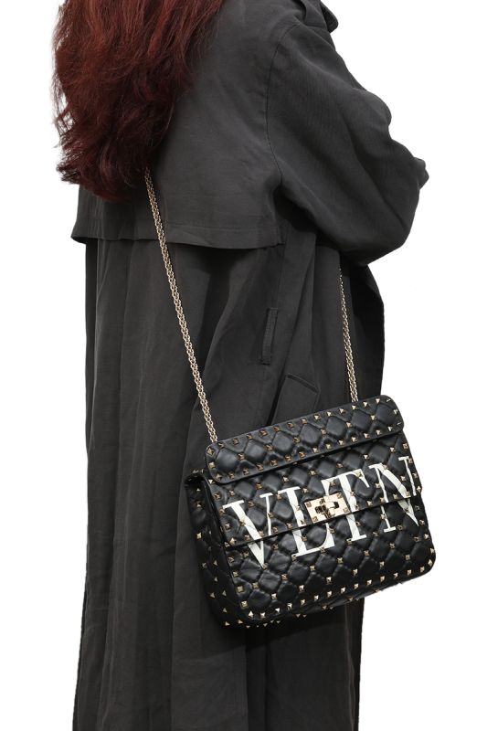 Valentino GaravaniRockstud Spike VLTN Quilted Leather Shoulder Bag