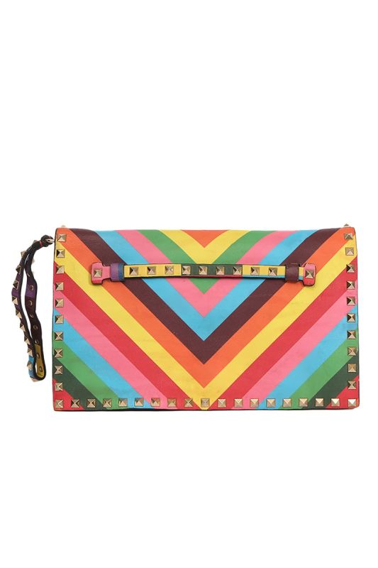 Valentino GaravaniRockstud Multi color Clutch