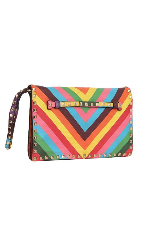 Valentino GaravaniRockstud Multi color Clutch