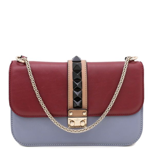 VALENTINO TRI COLOR GALM LOCKROCKSTUD BAG