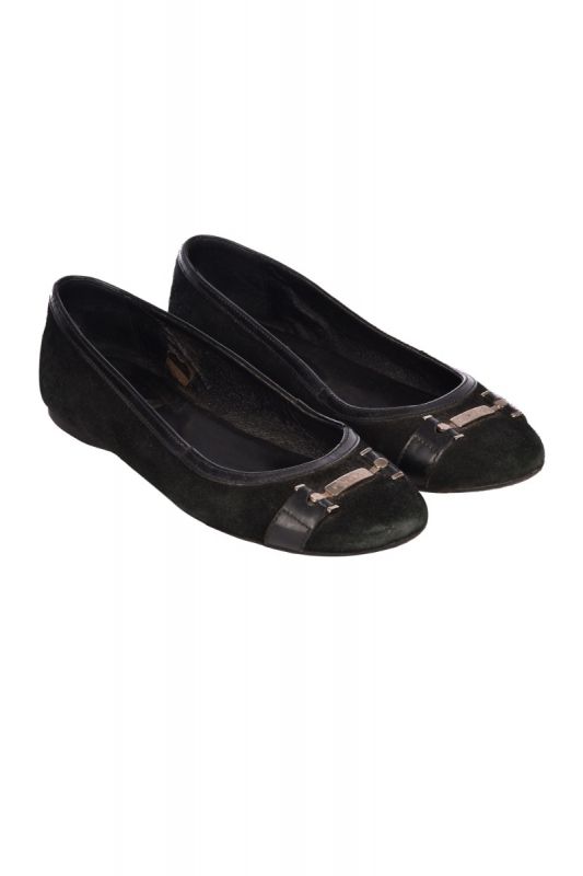VERSACE BLACK BALLET FLATS