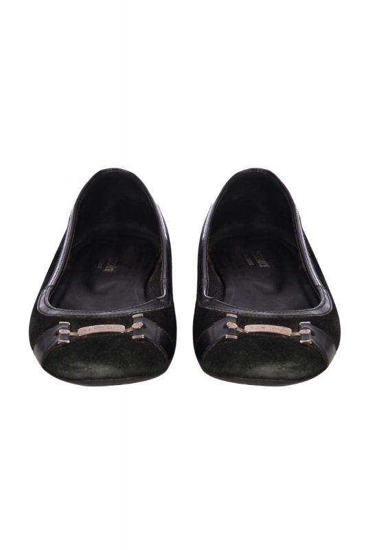 VERSACE BLACK BALLET FLATS