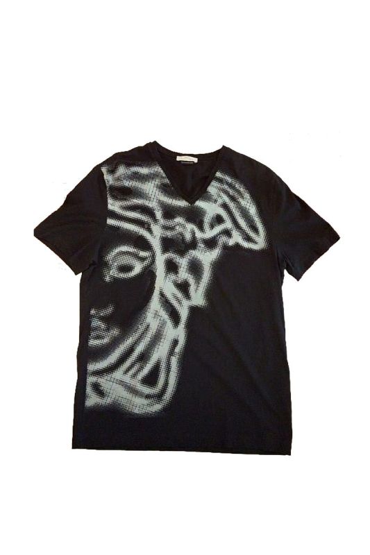 VERSACE BLACK MEDUSA V NECK T SHIRT