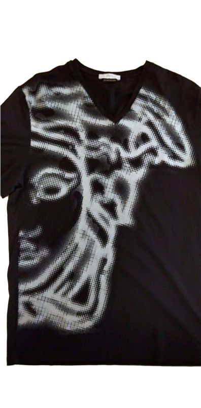 VERSACE BLACK MEDUSA V NECK T SHIRT