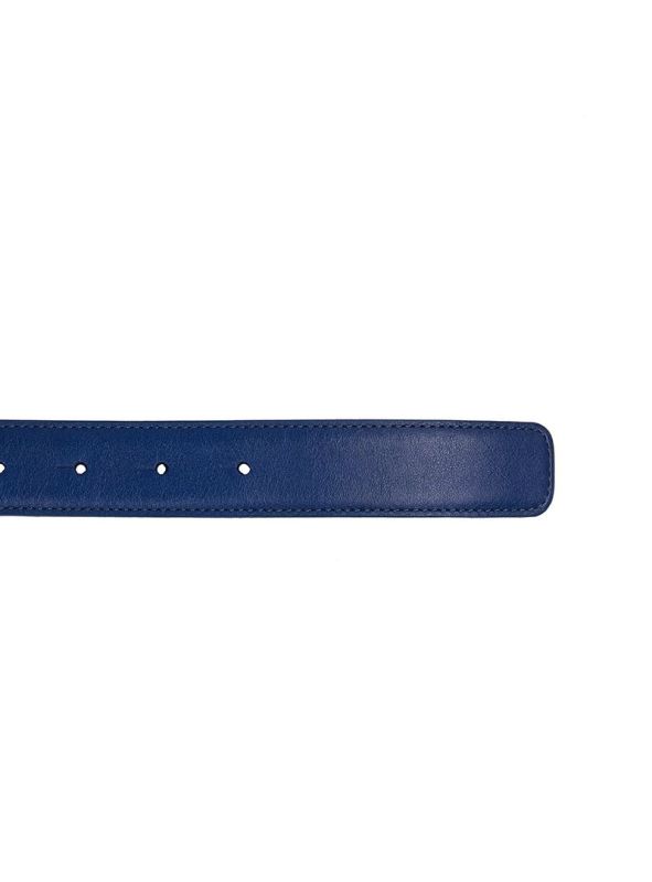 VERSACE BLUE LEATHER MEDUSA BELT