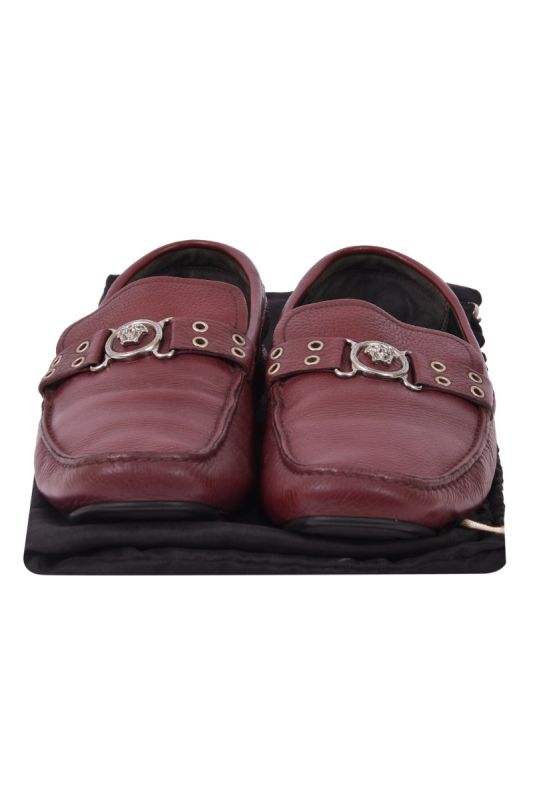Versace Burgundy Medusa Vanitas Loafers
