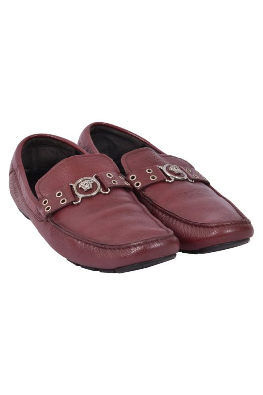 Versace Burgundy Medusa Vanitas Loafers