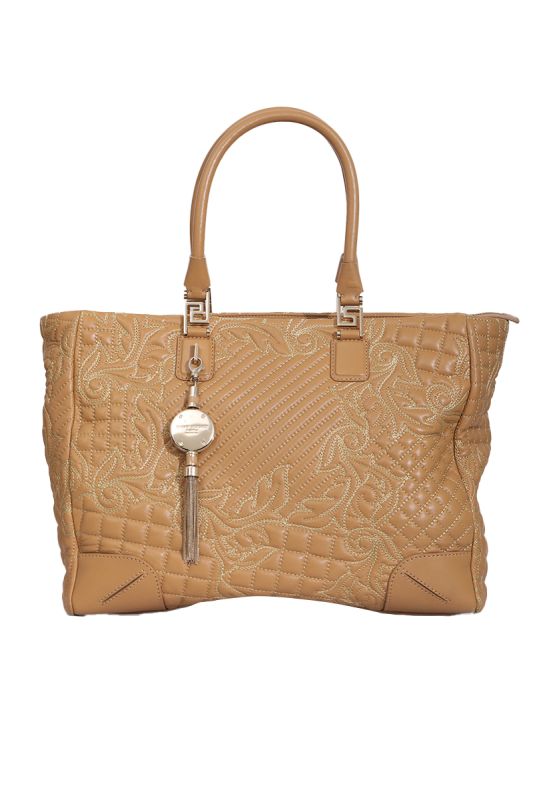 VERSACE ELETTRA VANITAS BEIGE TOTE BAG