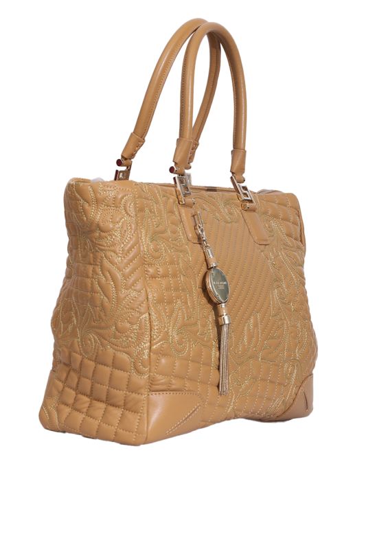 VERSACE ELETTRA VANITAS BEIGE TOTE BAG