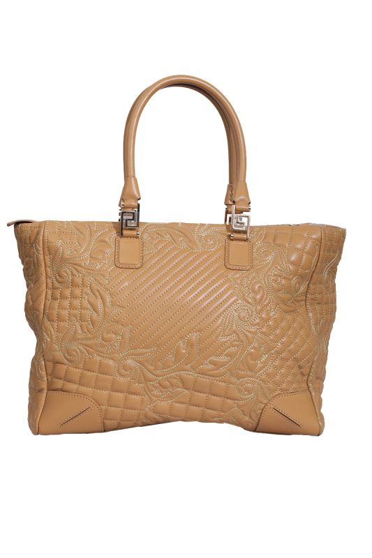 VERSACE ELETTRA VANITAS BEIGE TOTE BAG