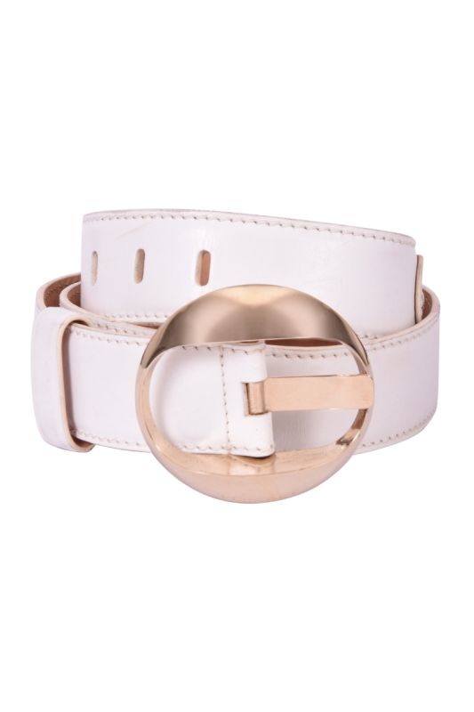 Versace Leather White Belt