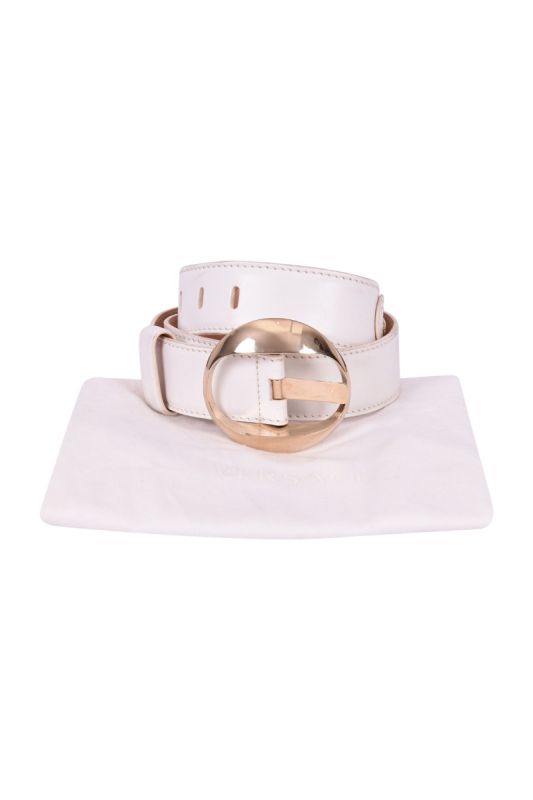 Versace Leather White Belt