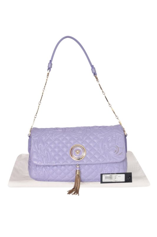 Versace Lilac Leather Vanitas Flap Bag