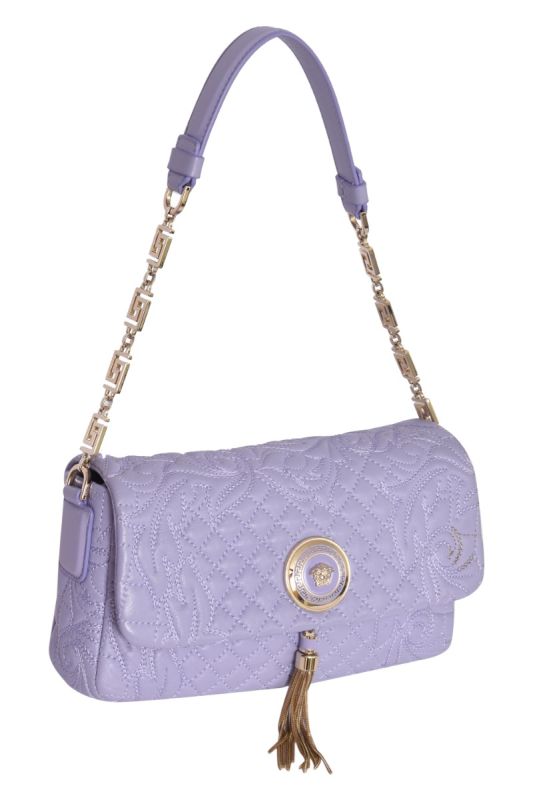 Versace Lilac Leather Vanitas Flap Bag