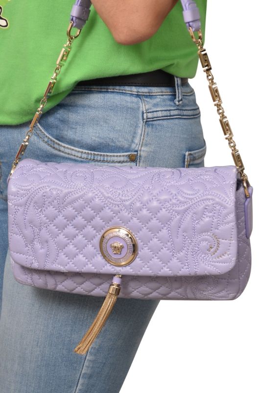 Versace Lilac Leather Vanitas Flap Bag