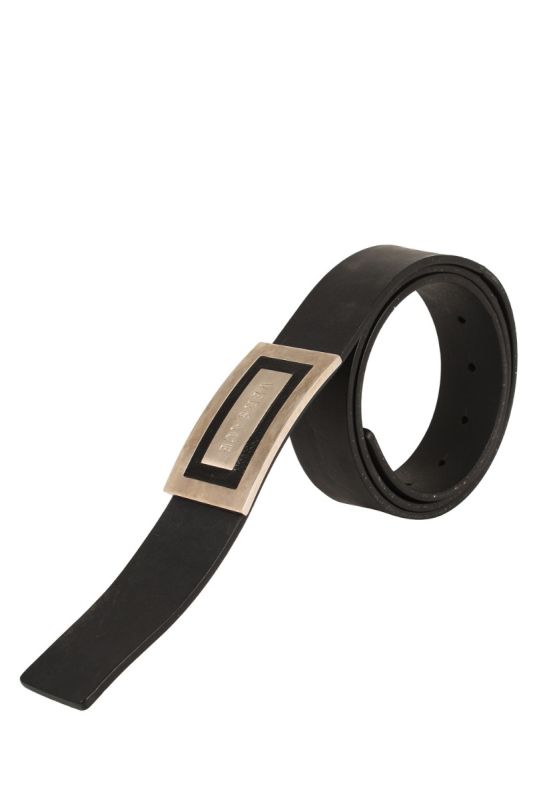 VERSACE LOGO BLACK LEATHER BELT