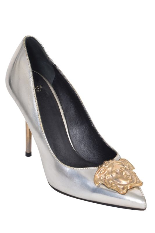 Versace Medusa Silver Pumps